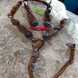 Western Mini/Pony Headstall & Breast Turquoise *NEW*