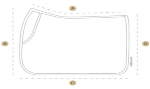 Dressage Pad Sizes in cm (centimeter's):